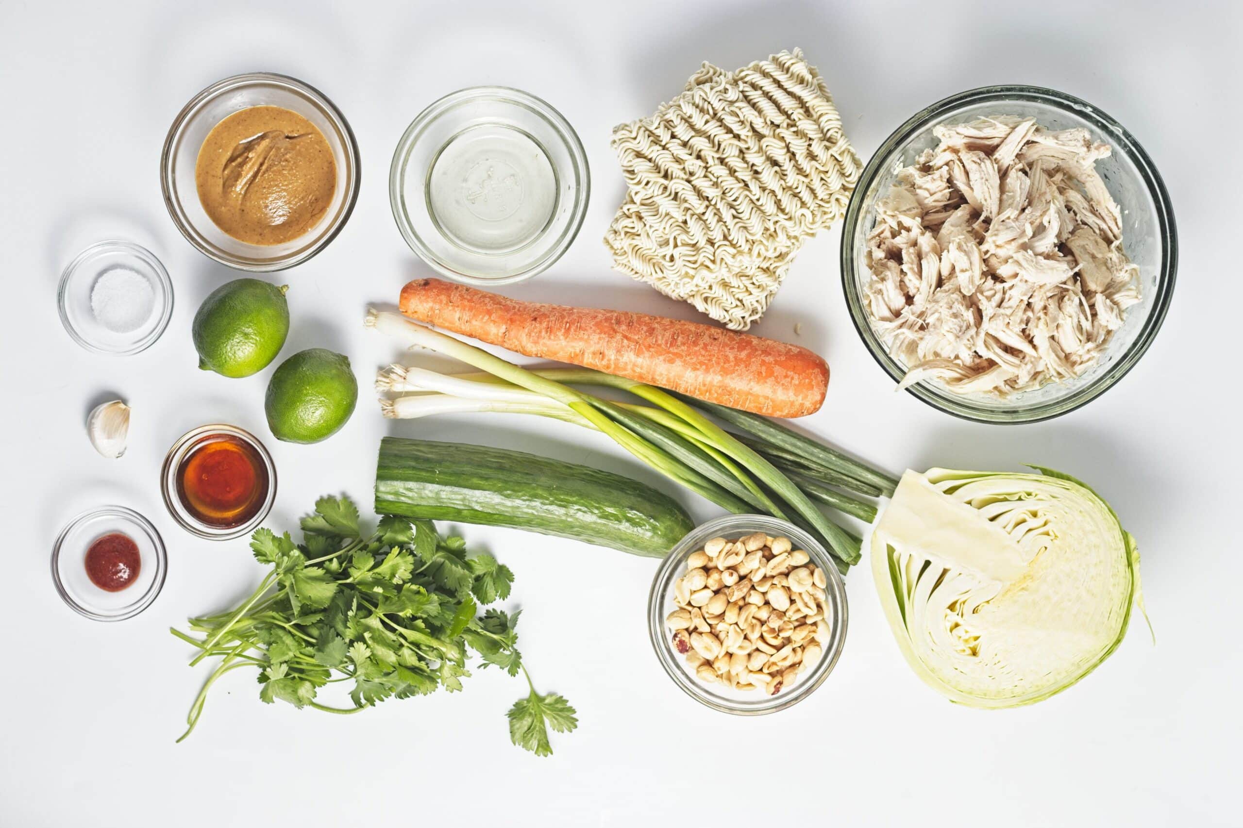 Crunchy Chicken Ramen Salad Process Ingredients