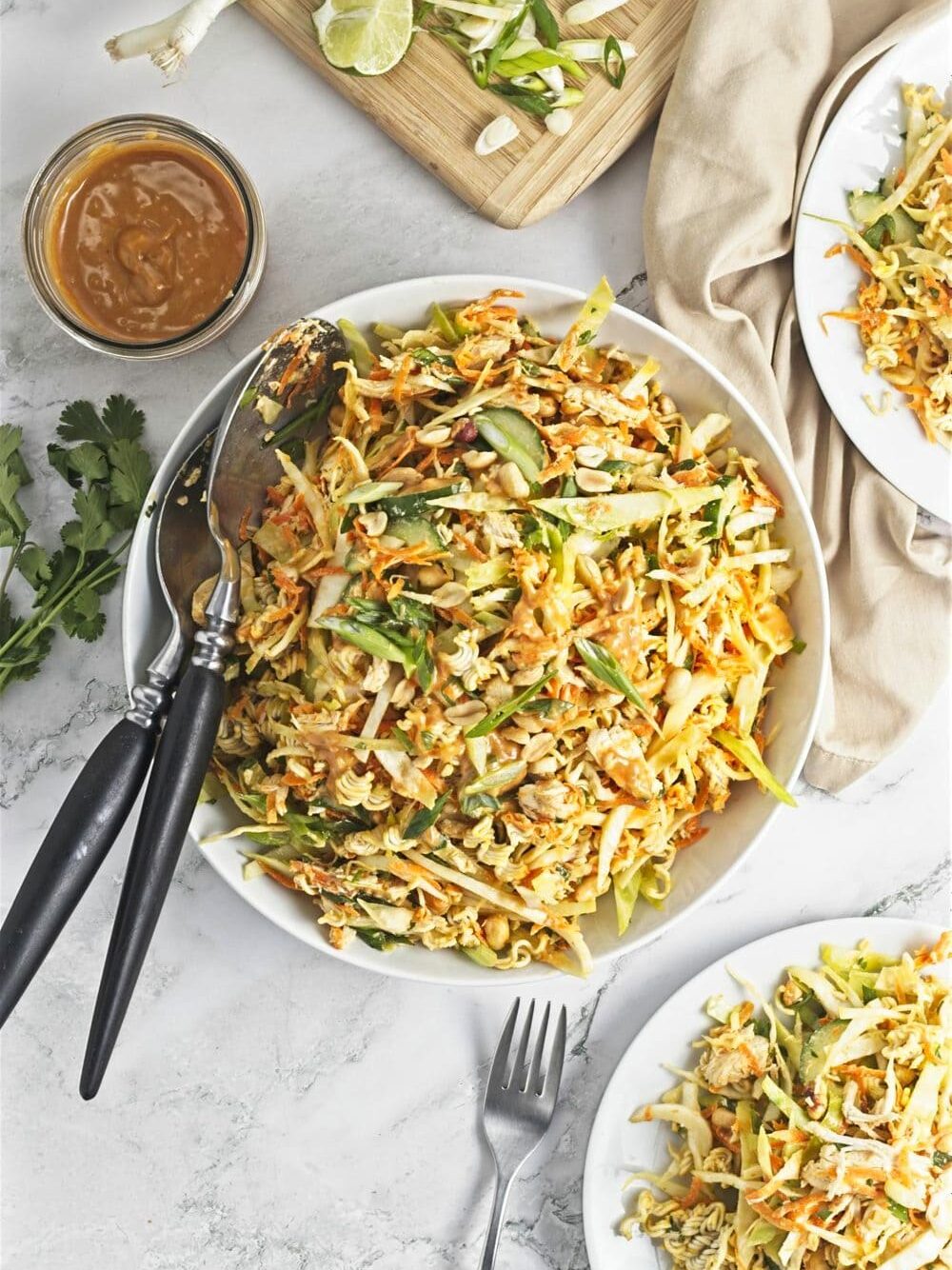 Crunchy Chicken Ramen Salad Process Photo