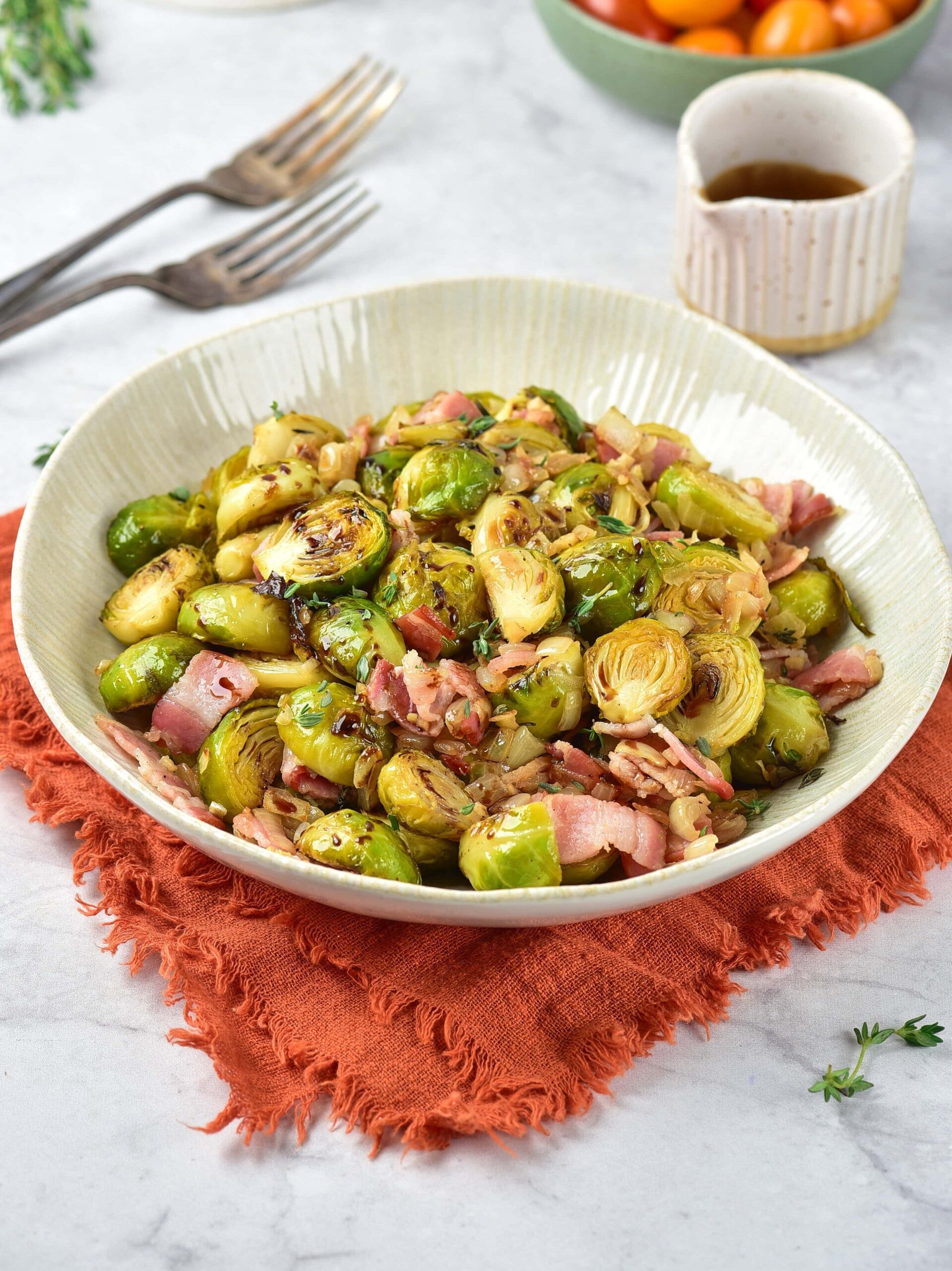 Balsamic Bacon Brussels Sprouts Process Photo