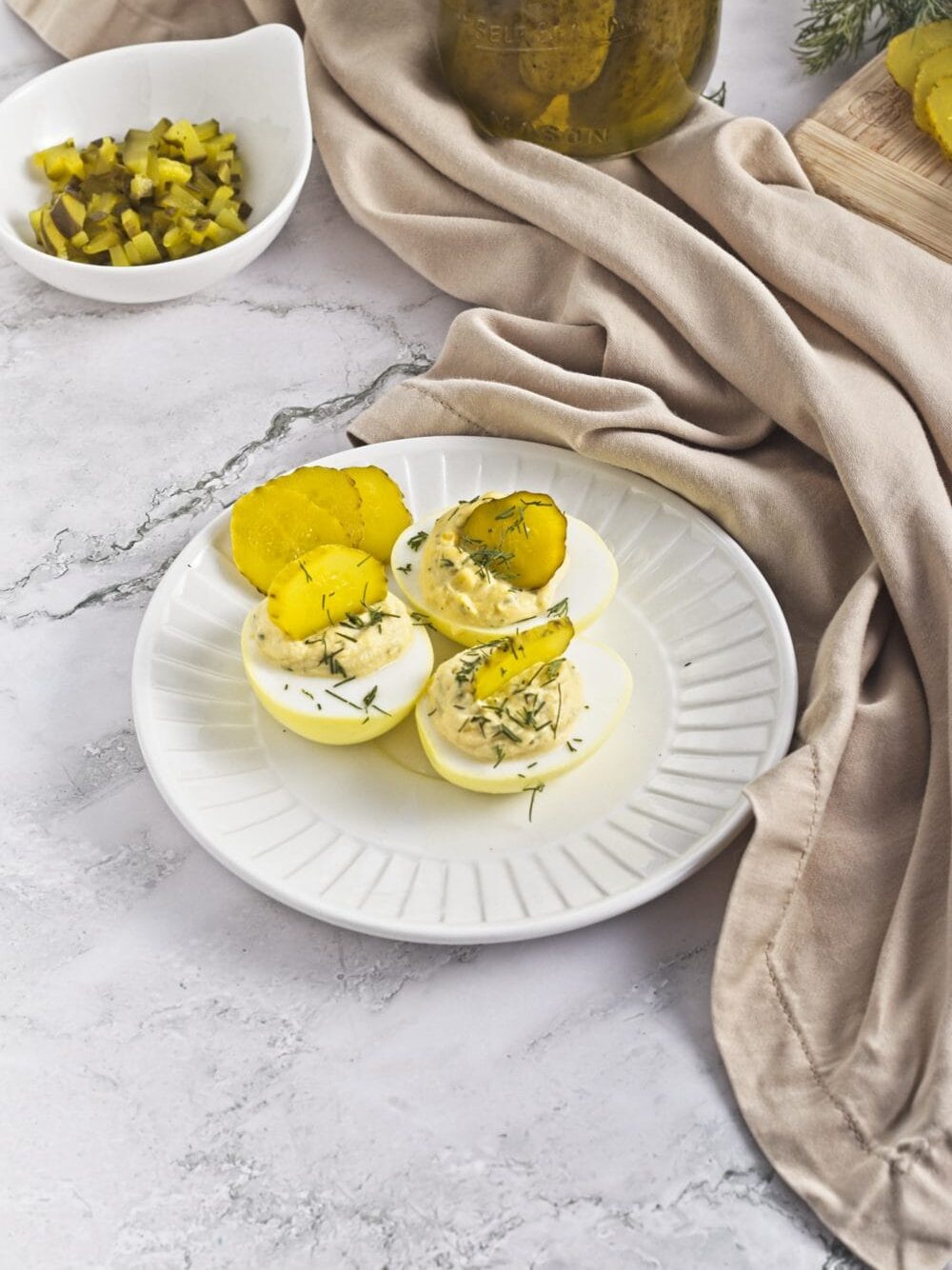 Dill Pickle Deviled Eggs