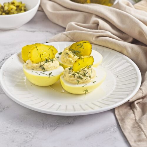 Dill Pickle Deviled Eggs