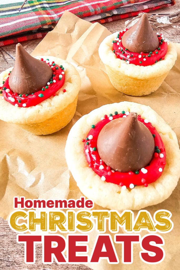 Festive Christmas Treats-Christmas Kiss Cookie Cups
