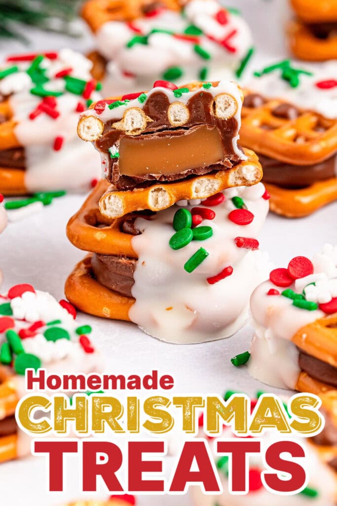 Festive Christmas Treats-Christmas Rolo Pretzel Sandwiches