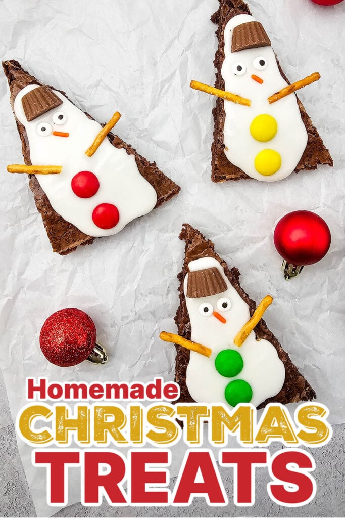 Festive Christmas Treats-Christmas Snowman Brownies