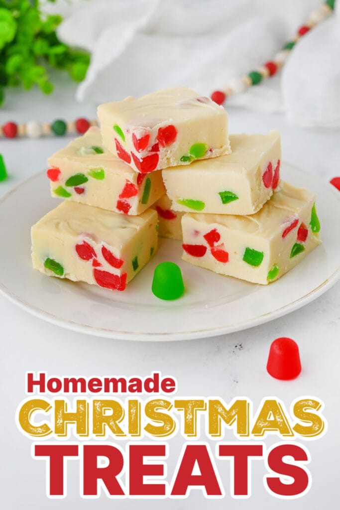 Festive Christmas Treats-Colorful Gum Drop Fudge