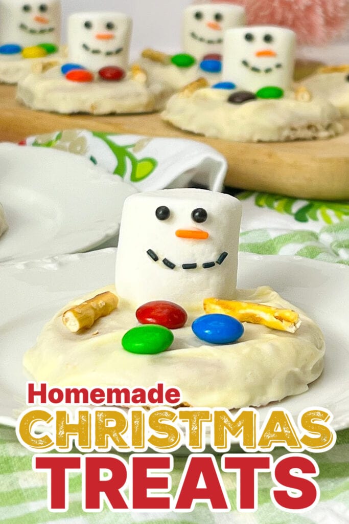 Festive Christmas Treats-Melted Snowman Peanut Butter Cookies