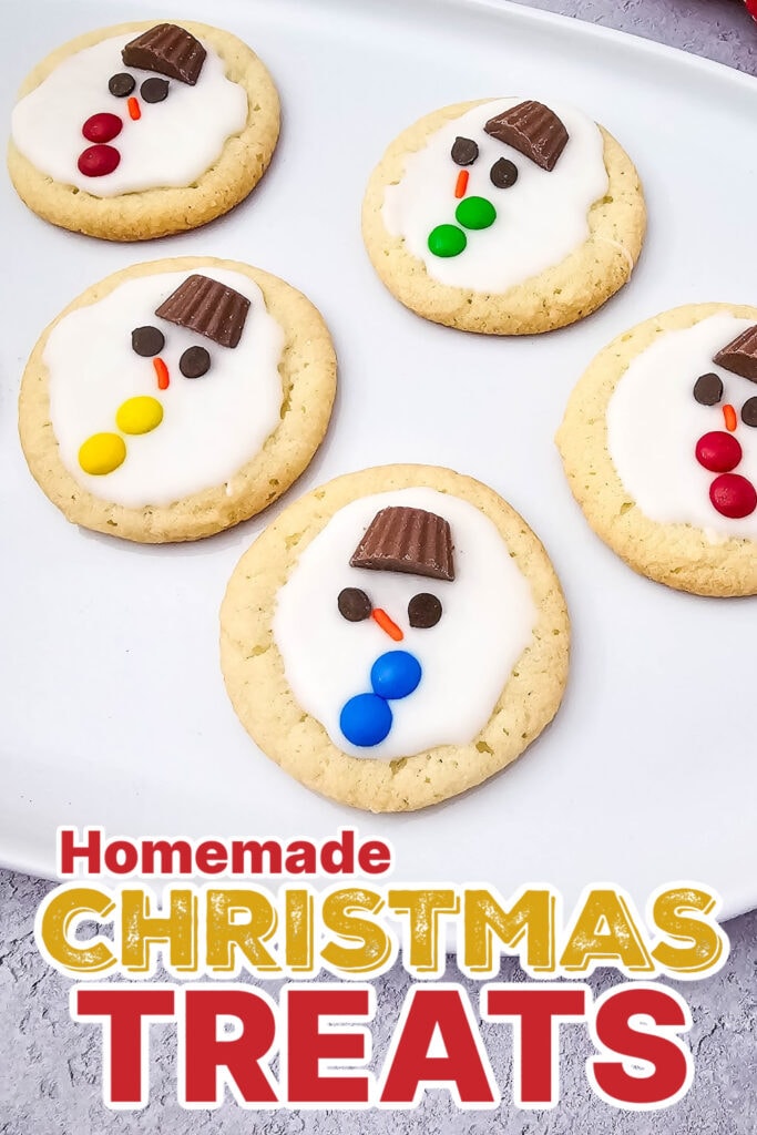 Festive Christmas Treats-Melted Snowman Sugar Cookies