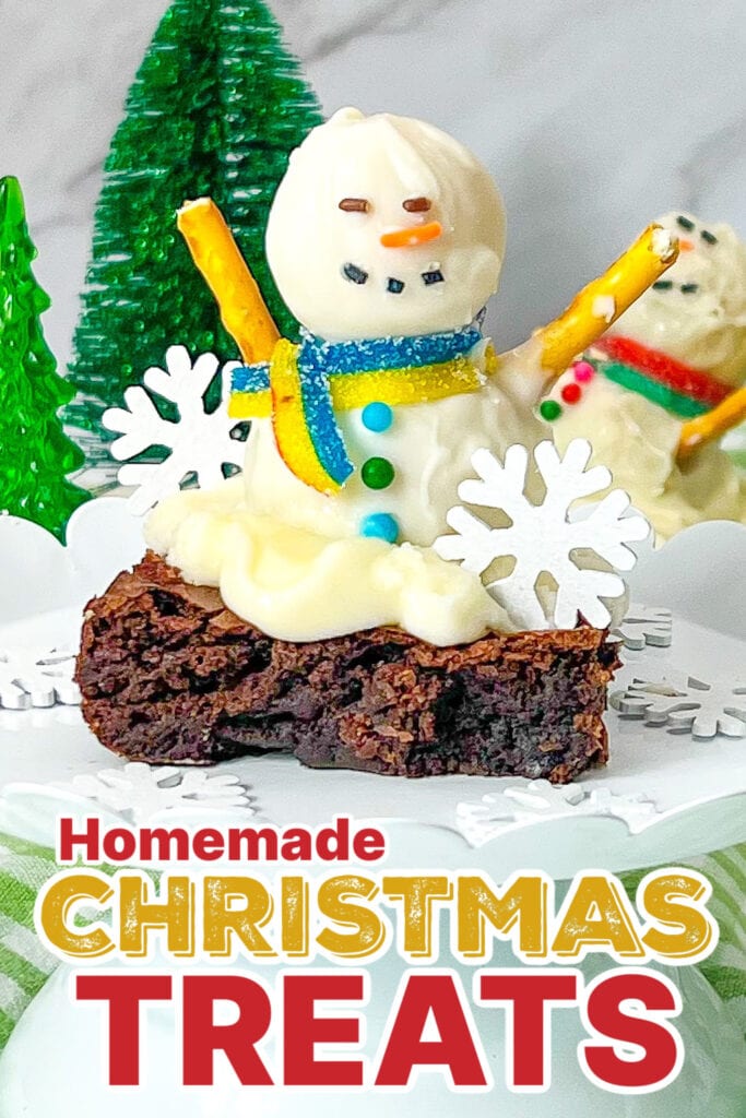 Festive Christmas Treats-Snowman Truffle Brownies
