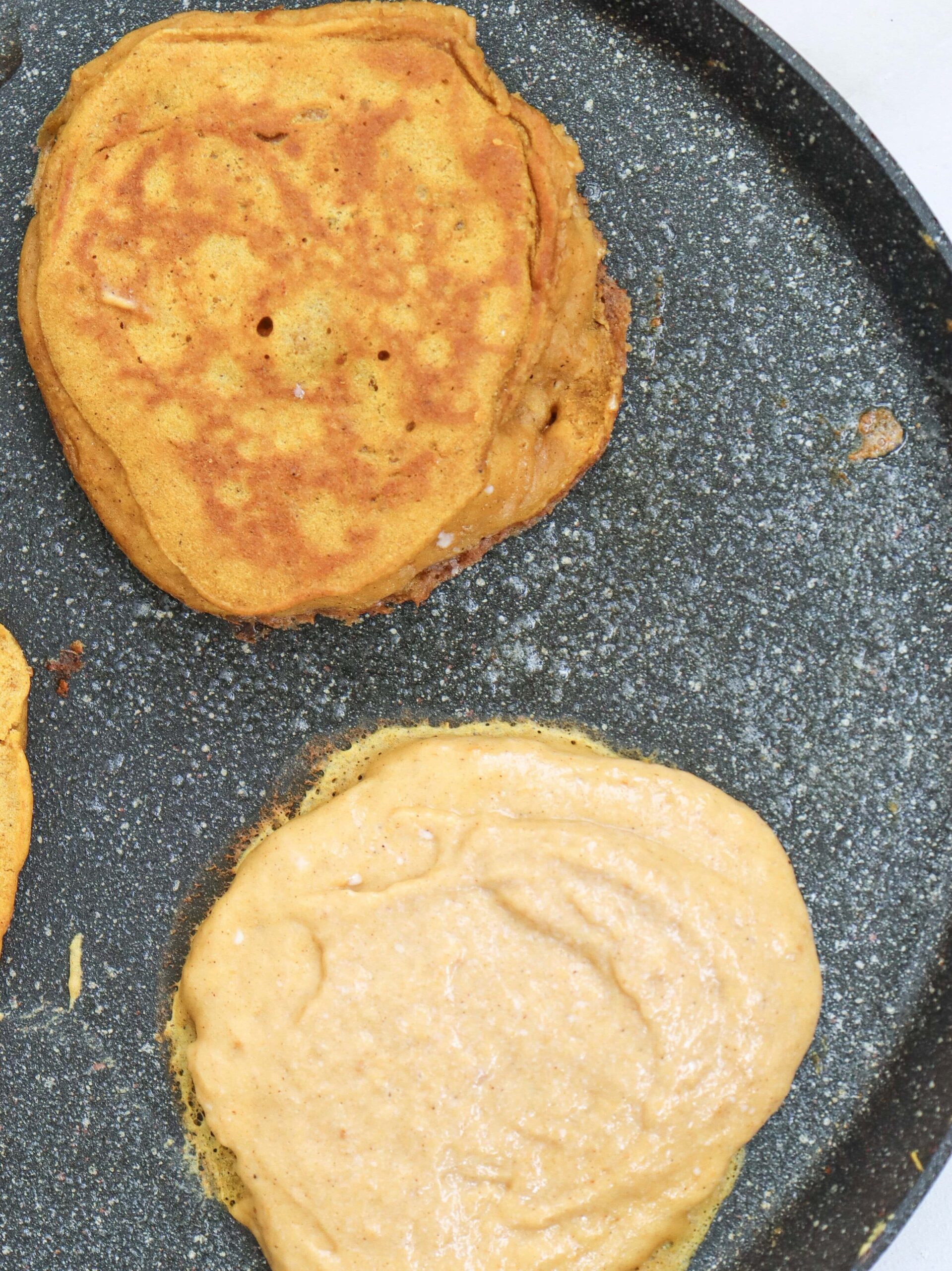 Pumpkin Pancakes Process Photo