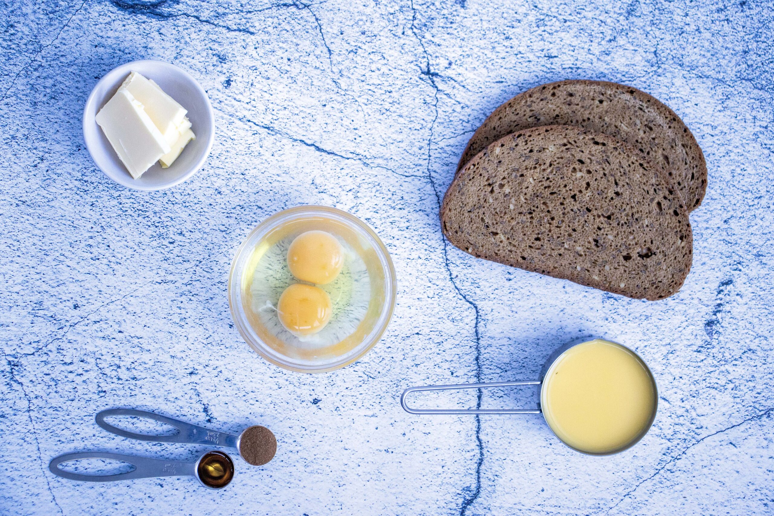 Eggnog French Toast with Sourdough Process Ingredients