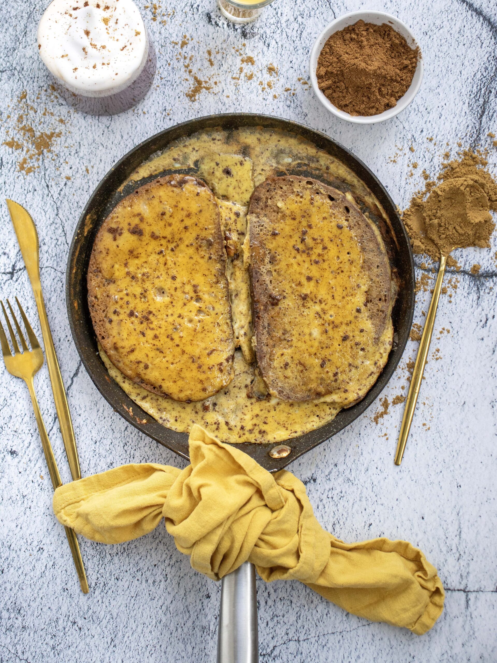 Eggnog French Toast with Sourdough Process Photo
