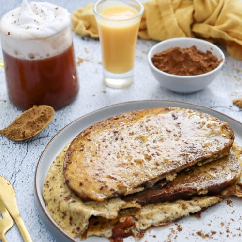 Eggnog French Toast with Sourdough Process Photo