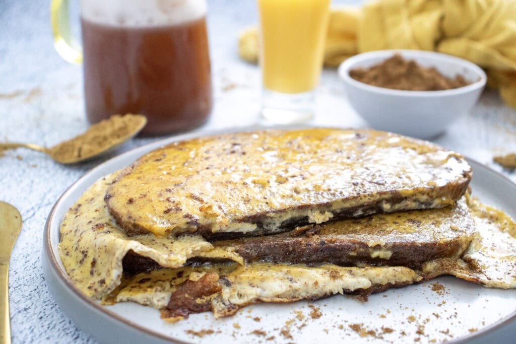 Eggnog French Toast with Sourdough Process Photo