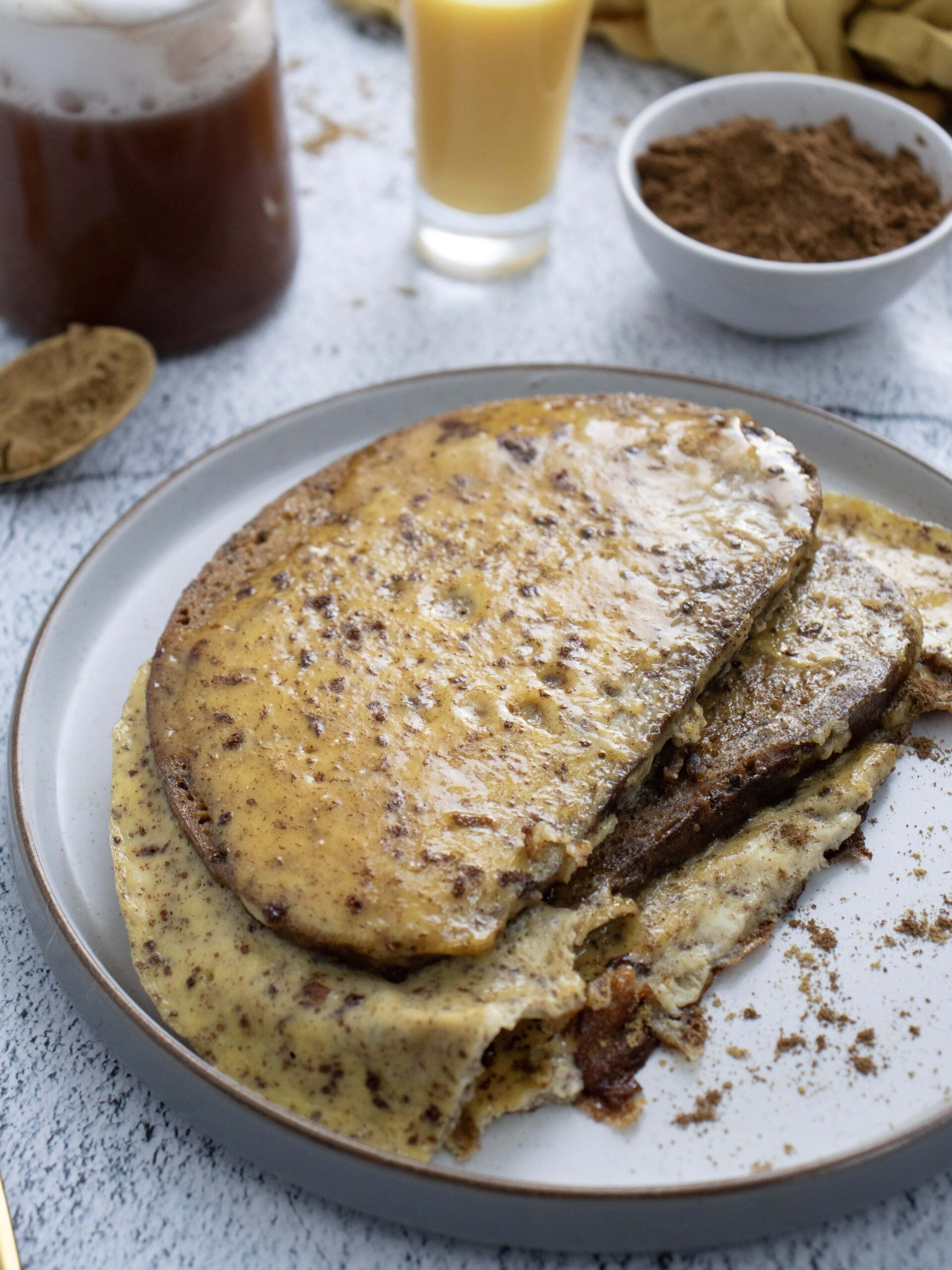 Eggnog French Toast with Sourdough Process Photo