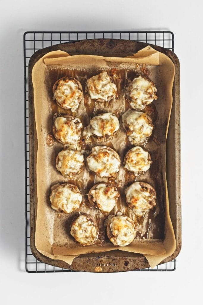 French Onion Soup Stuffed Mushrooms process photo