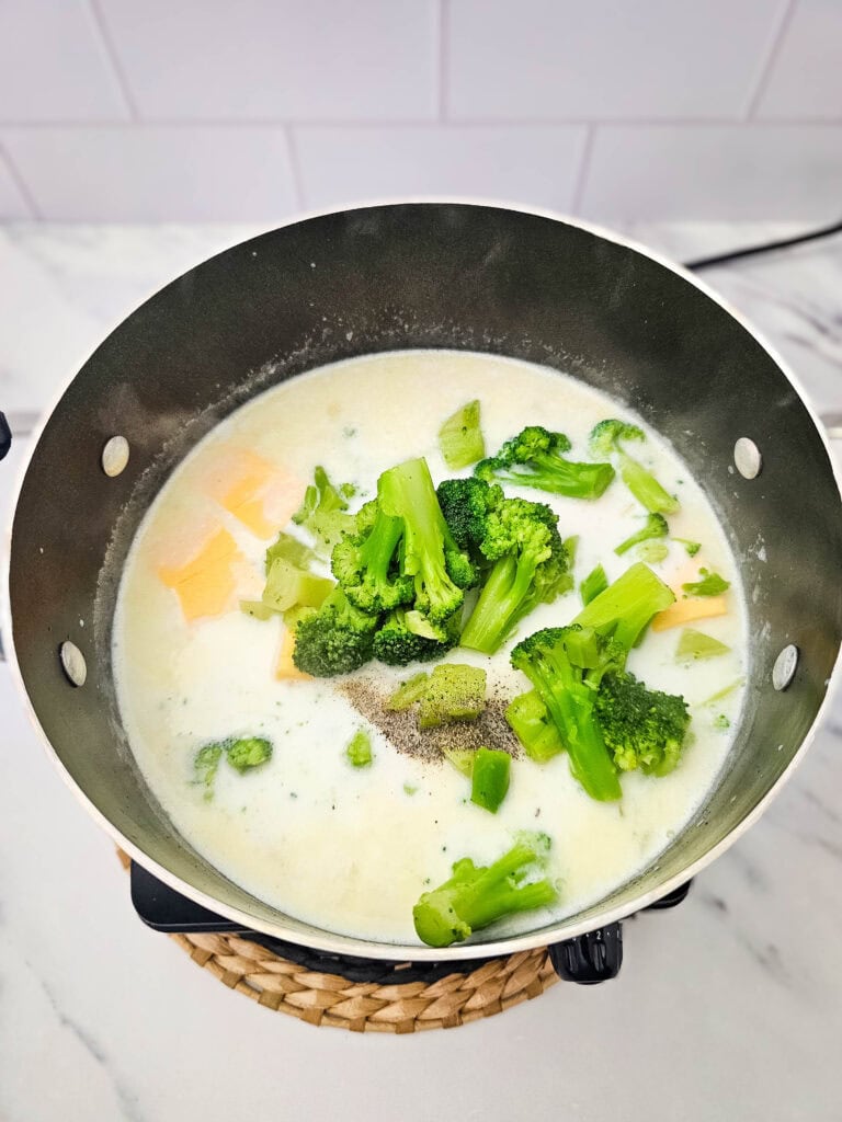 Velveeta Cheese Broccoli Soup Process Photo