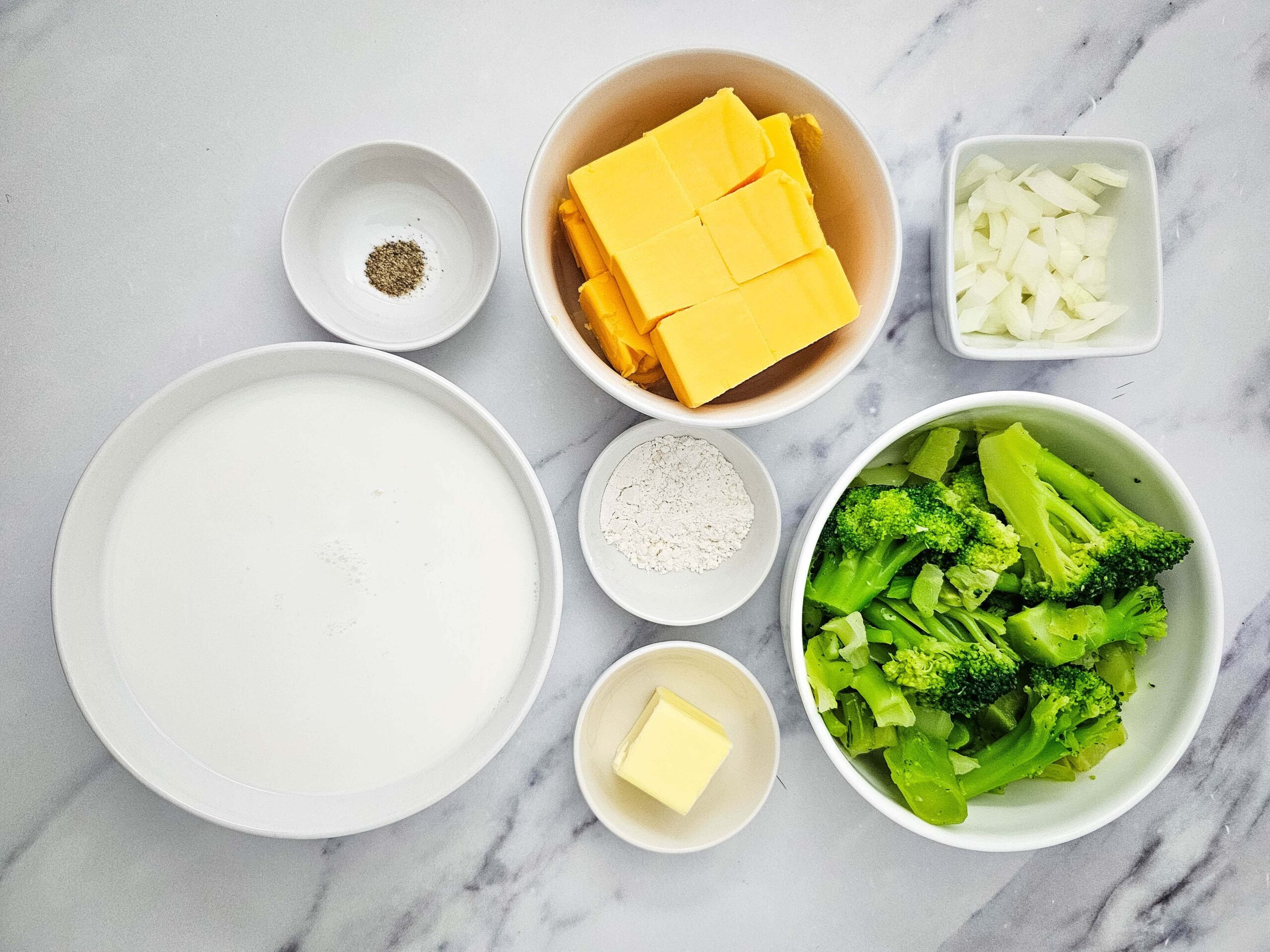 Velveeta Cheese Broccoli Soup Process ingredients