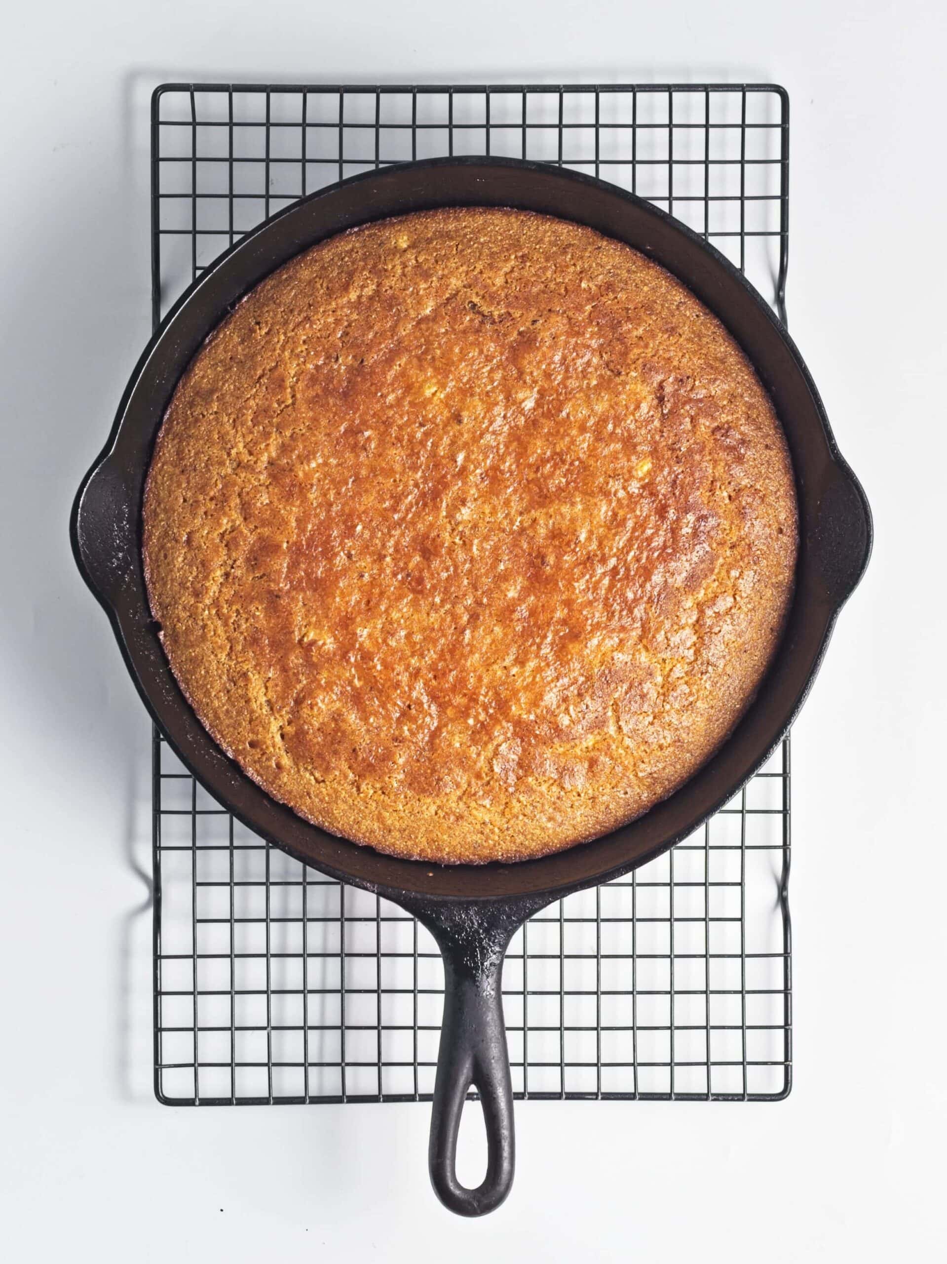 Brown Butter Skillet Cornbread Process Photo