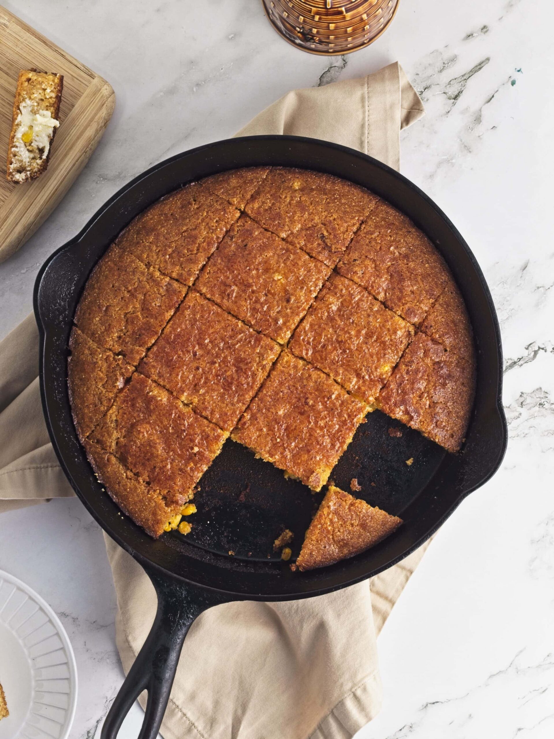 Brown Butter Skillet Cornbread Process Photo