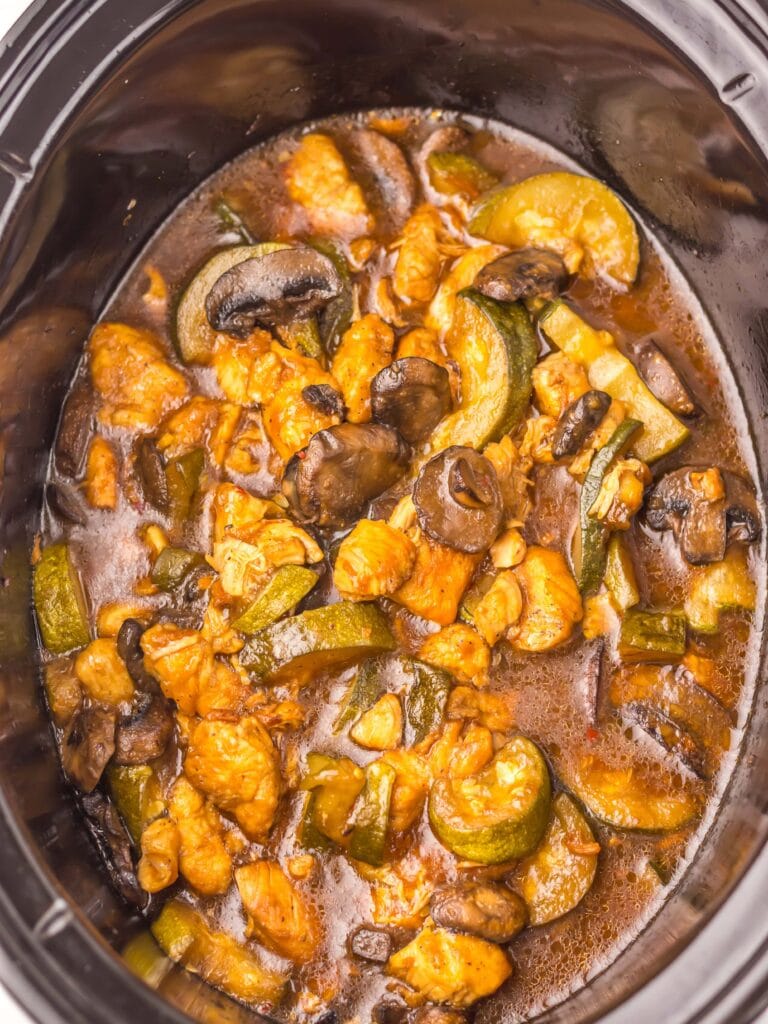 Slow Cooker Copycat Panda Express Mushroom Chicken Process Photo