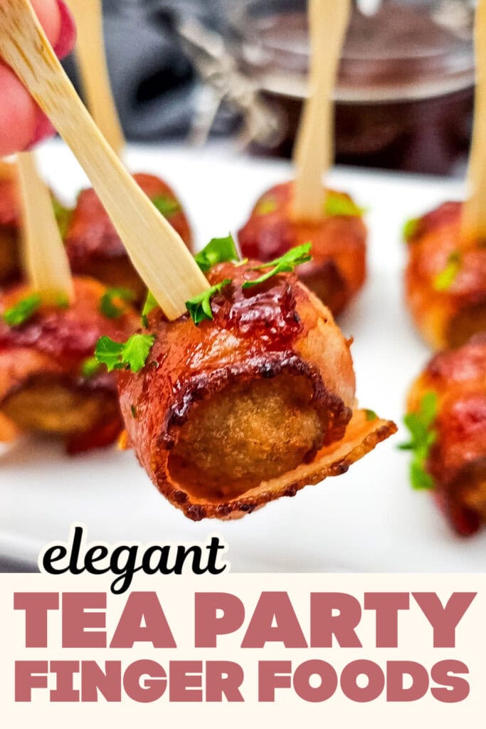 Tea Party Finger Food-Bacon Wrapped Meatballs