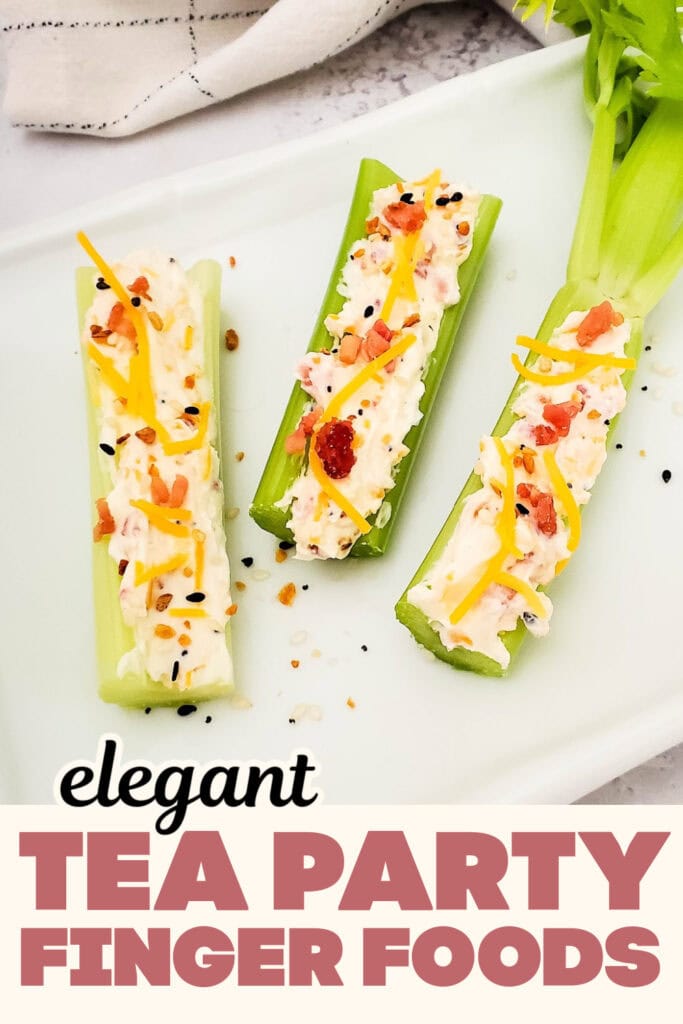 Tea Party Finger Food-Bacon and Cheese Stuffed Celery