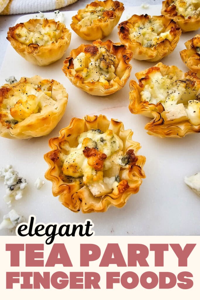 Tea Party Finger Food-Blue Cheese and Pear Phyllo Bites