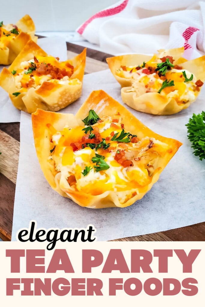 Tea Party Finger Food-Cheesy Ranch Chicken Wonton Cups