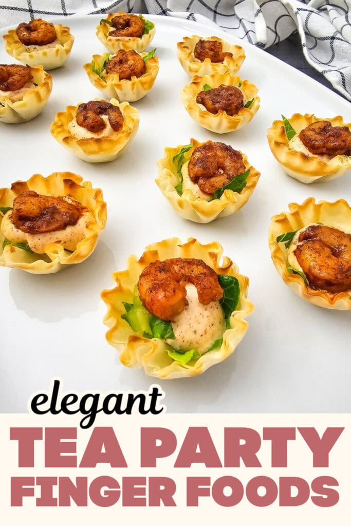 Tea Party Finger Food-Chili Lime Shrimp in Phyllo Cups