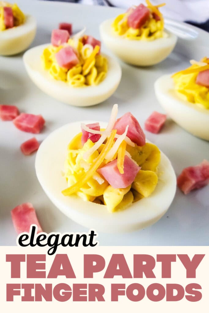 Tea Party Finger Food-Ham and Cheese Deviled Eggs