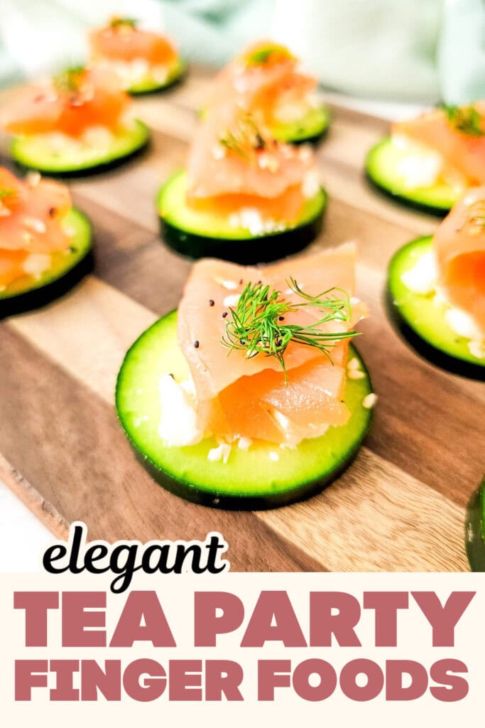 Tea Party Finger Food-Light Salmon Cucumber Bites
