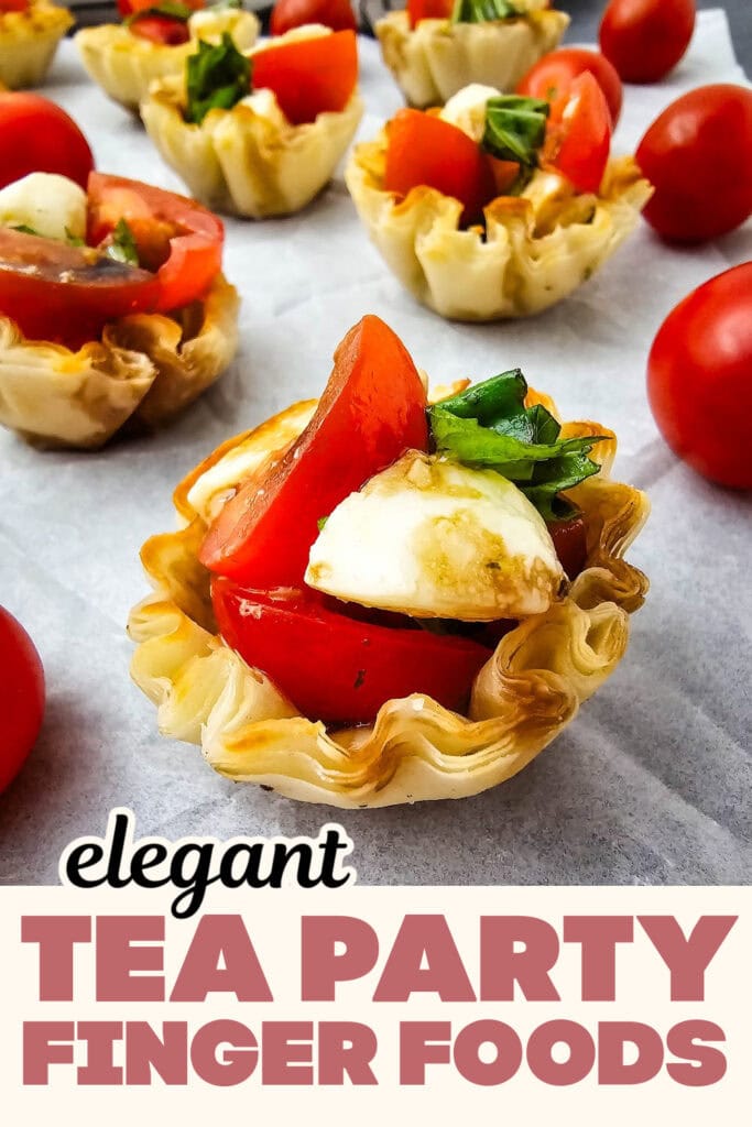 Tea Party Finger Food-Mini Caprese Cups