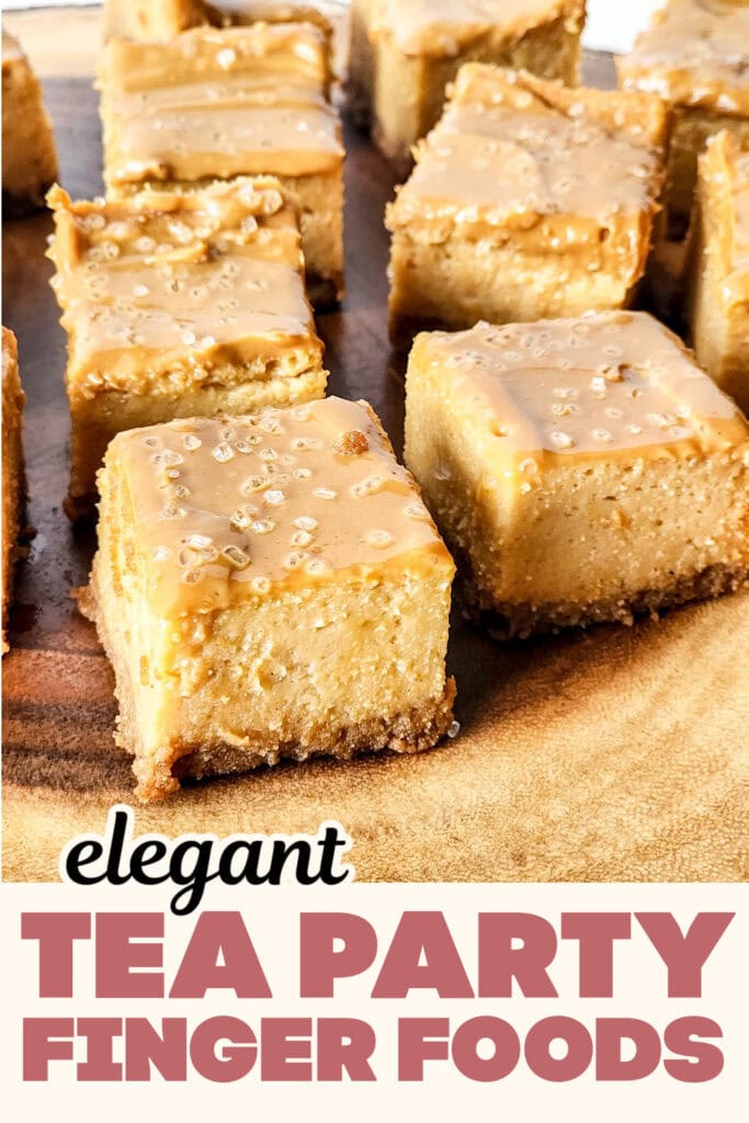 Tea Party Finger Food-Mini Dulce de Leche Cheesecake Squares