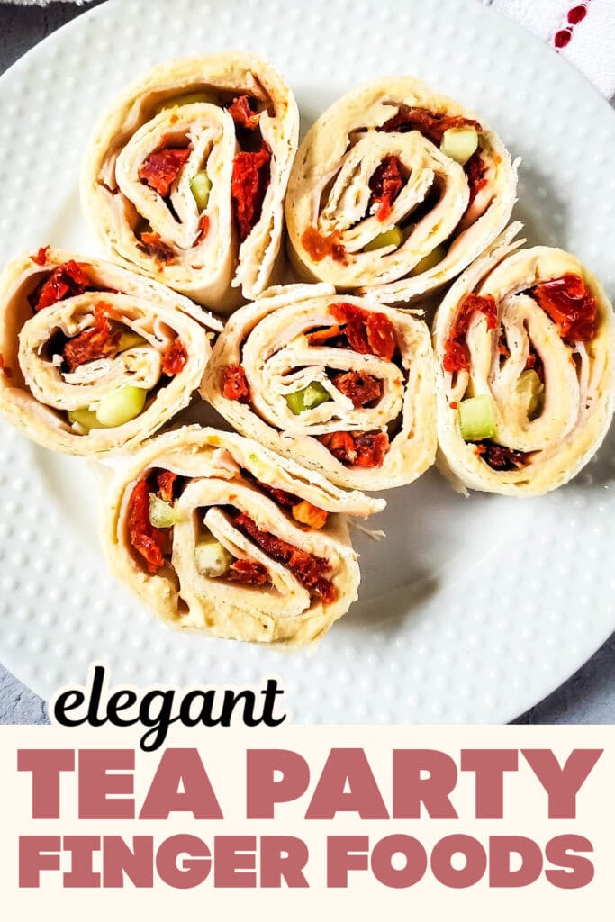 Tea Party Finger Food-Turkey Hummus Pinwheels