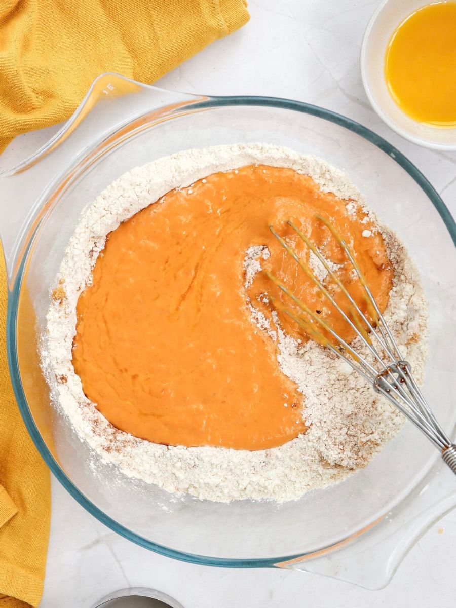 Pumpkin Pancakes Process Photo