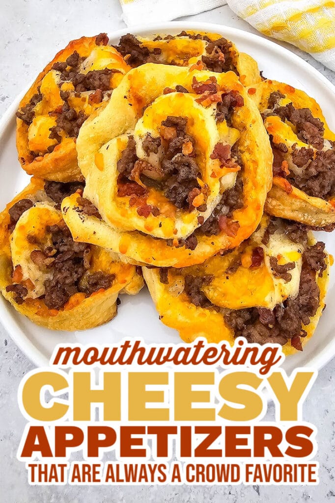 cheesy appetizers - Bacon Cheeseburger Pinwheels