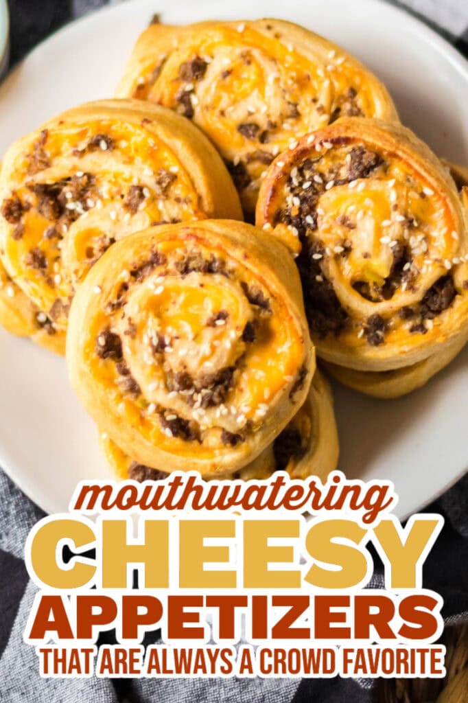 cheesy appetizers - Cheesy Homemade Big Mac Pinwheels