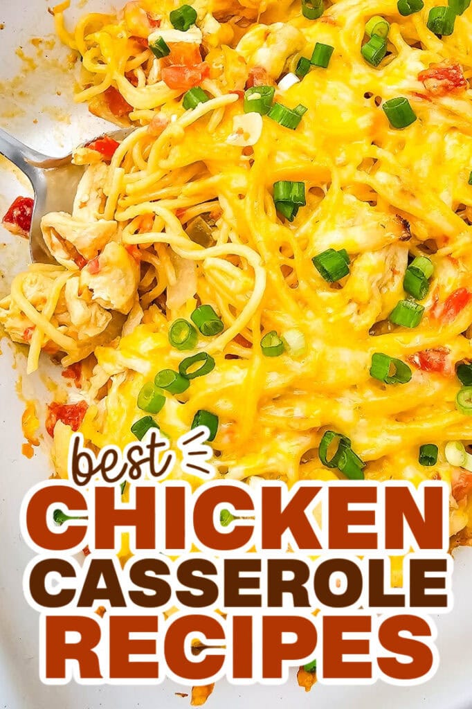chicken-casserole-recipes-Cheesy-Rotel-Chicken-Spaghetti-Casserole
