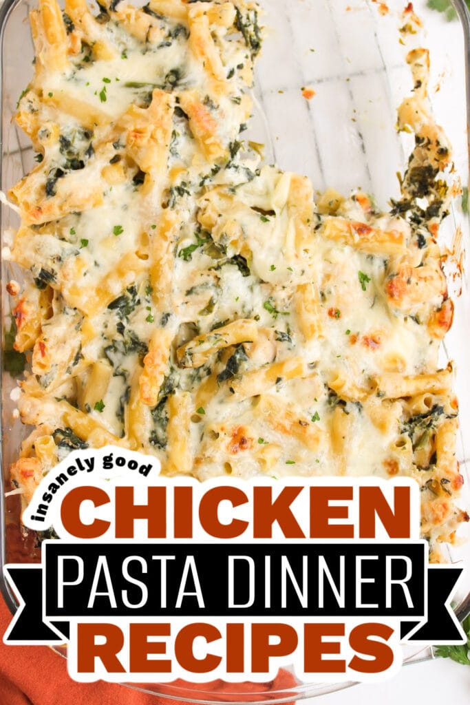 chicken pasta dinner - Creamy Spinach Artichoke Chicken Pasta Casserole copy