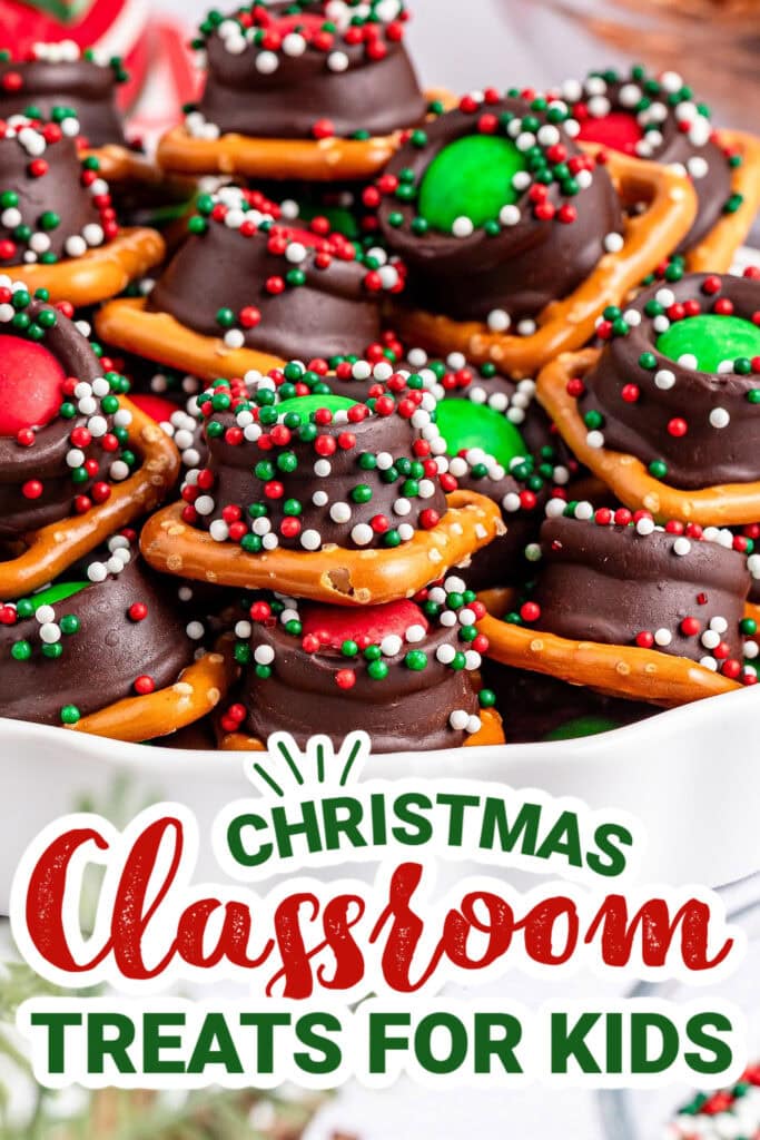 christmas classroom treats - Christmas Rolo Pretzel Bites copy