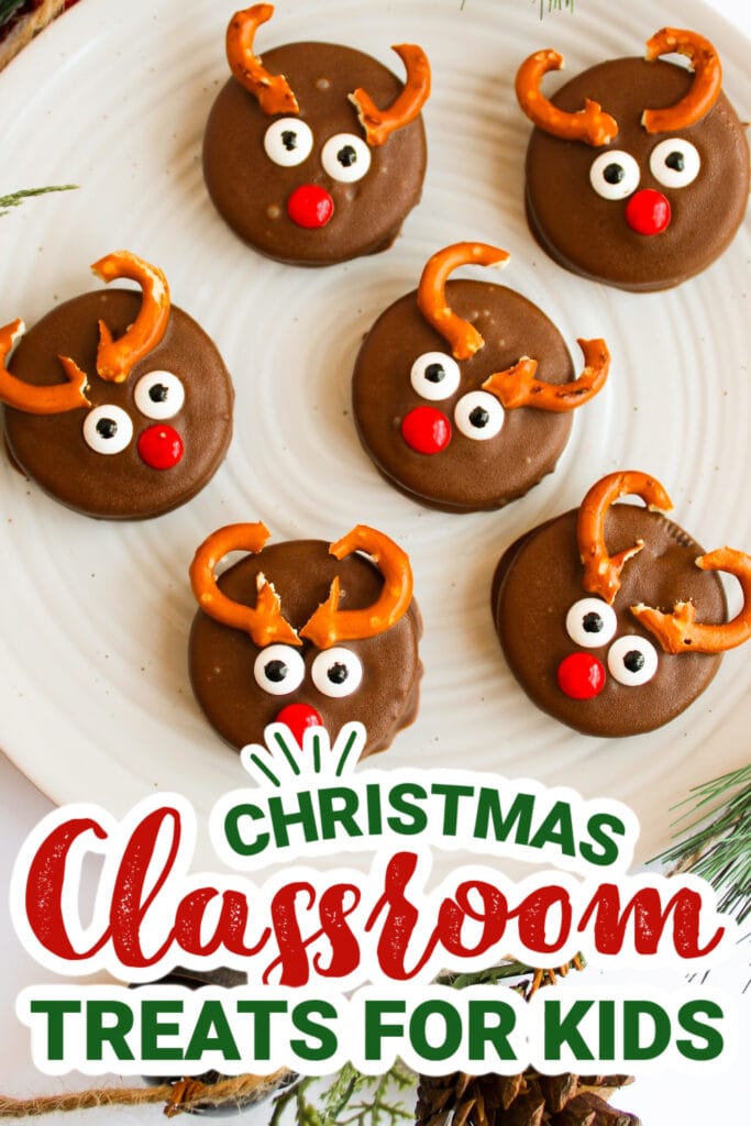 christmas classroom treats - Reindeer Chocolate Covered Oreos copy