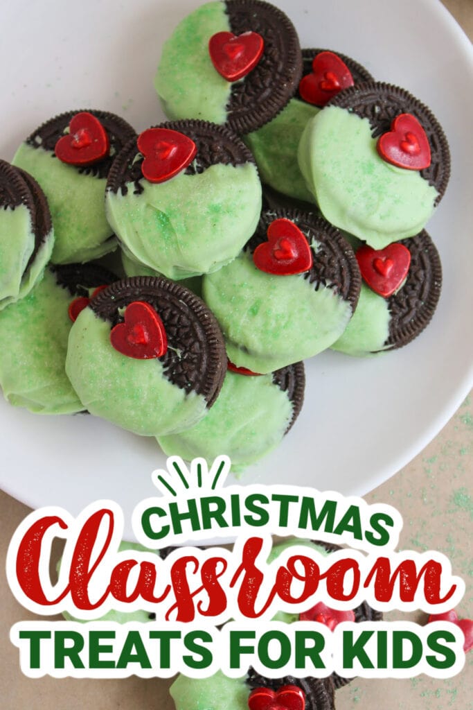 christmas classroom treats - The Grinch Oreos copy