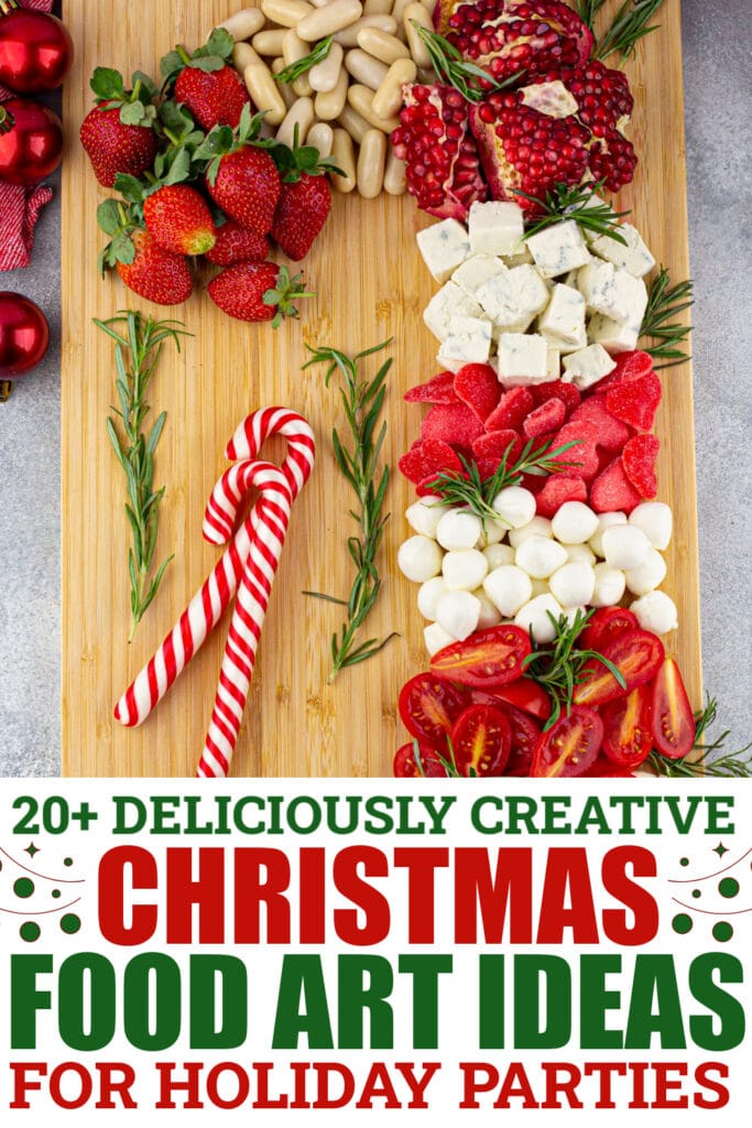 christmas food art - Christmas Cane Charcuterie Board copy