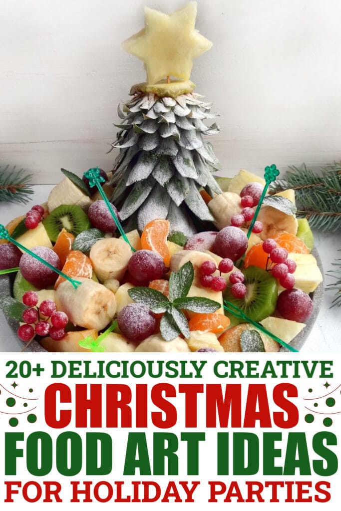 christmas food art - Christmas Pineapple Tree Fruit Tray copy