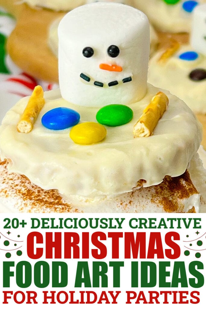christmas food art - Melted Snowman Peanut Butter Cookies copy