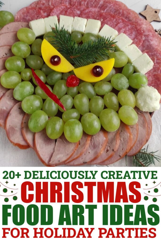 christmas food art - Mr. Grinch Charcuterie Board copy
