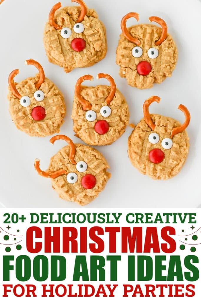 christmas food art - Peanut Butter Reindeer Cookies copy