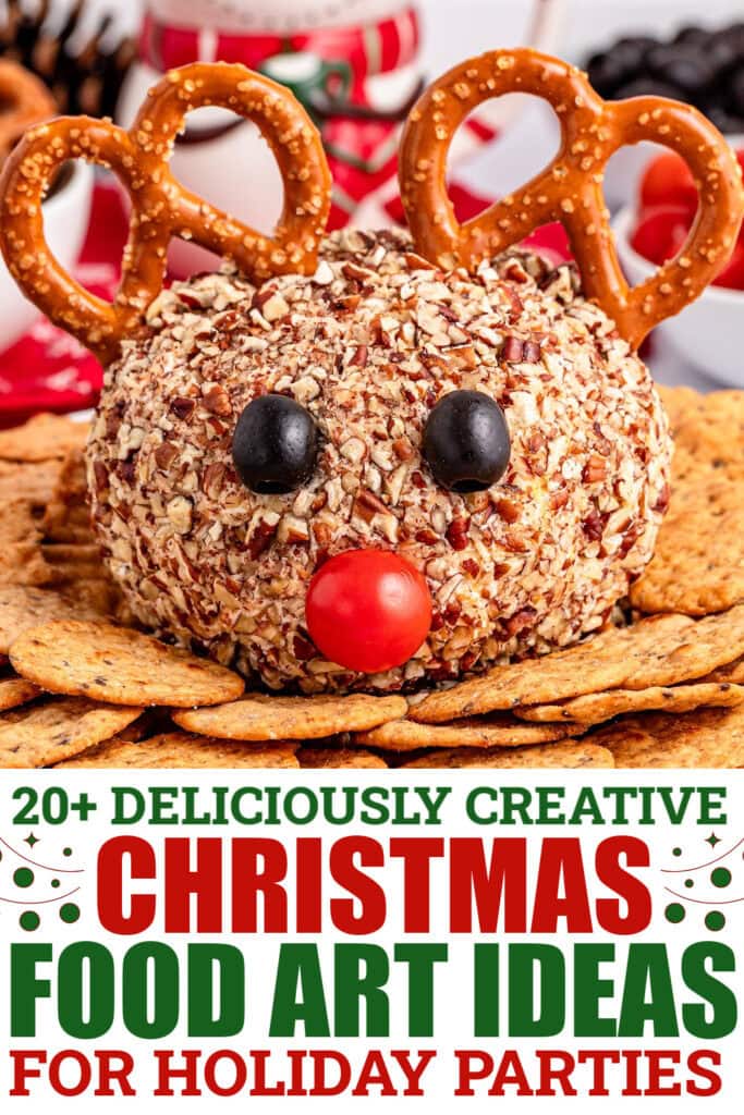 christmas food art - Reindeer Cheese Ball copy