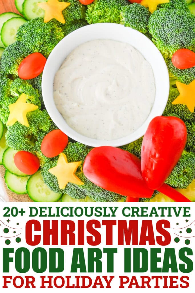 christmas food art - Veggie Wreath Tray copy