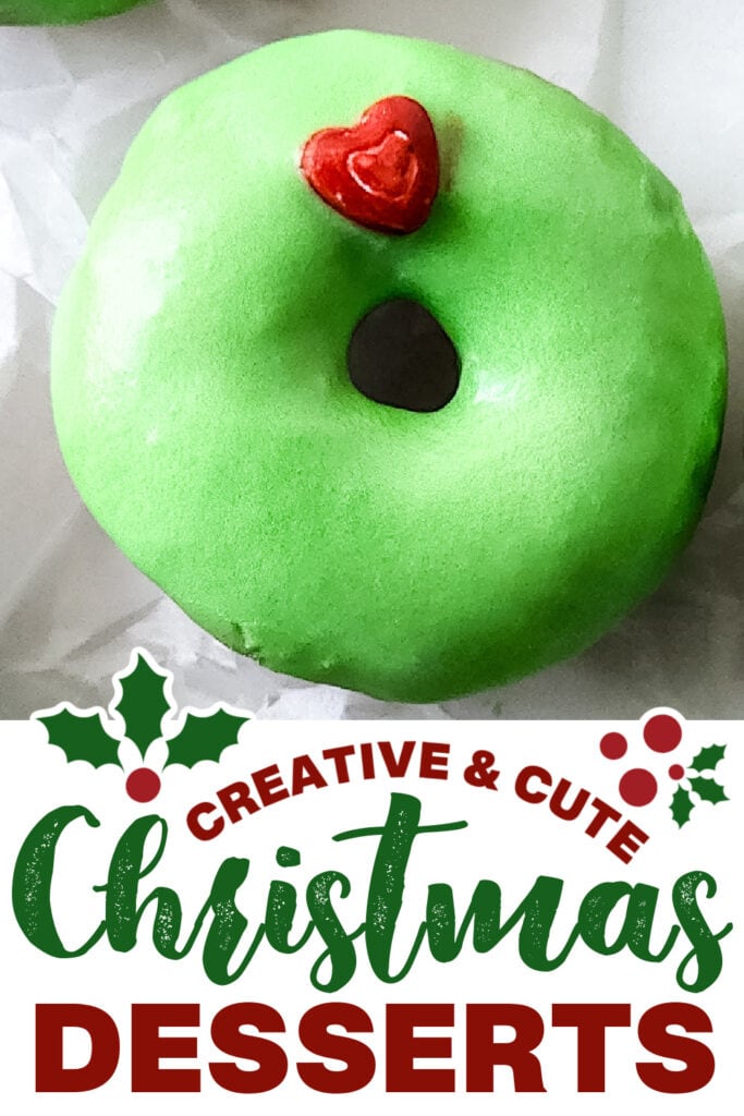 cute christmas desserts - Caramel Apple Grinch Donuts copy